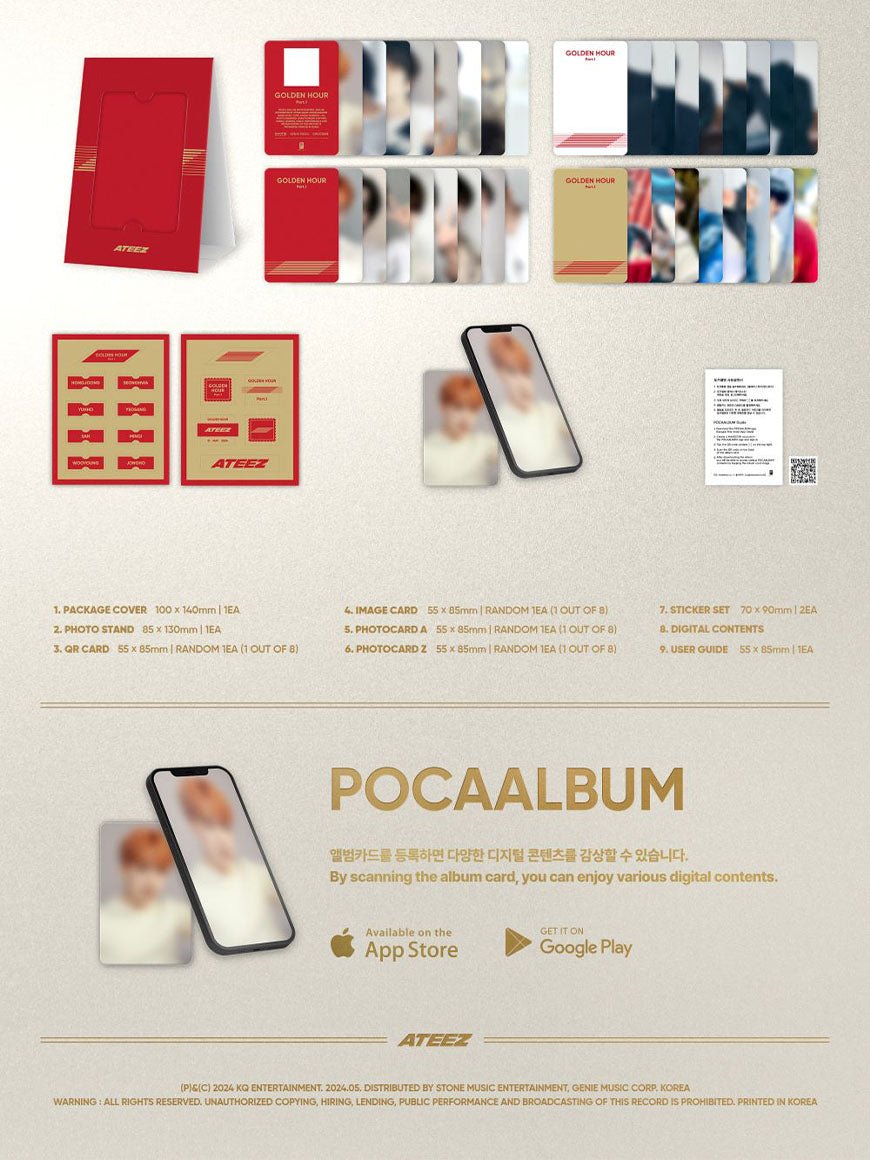 ATEEZ - GOLDEN HOUR : Part.1 (10th Mini Album) (POCA Album Ver.) - Seoul - Mate