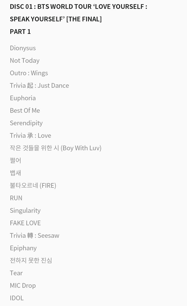 BTS - World Tour 'Love Yourself: Speak Yourself' The Final (Blu-Ray)