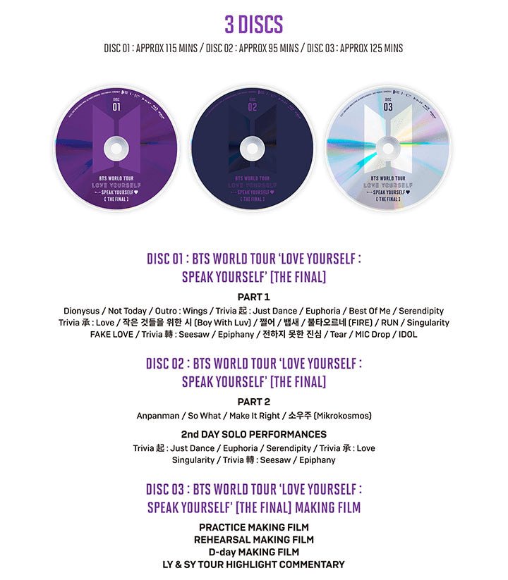 BTS - World Tour 'Love Yourself: Speak Yourself' The Final (Blu-Ray)