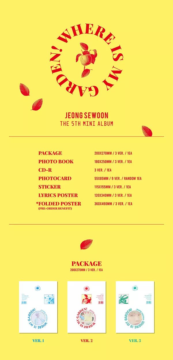 JEONG SE WOON - Where is my Garden! (5th Mini-Album)