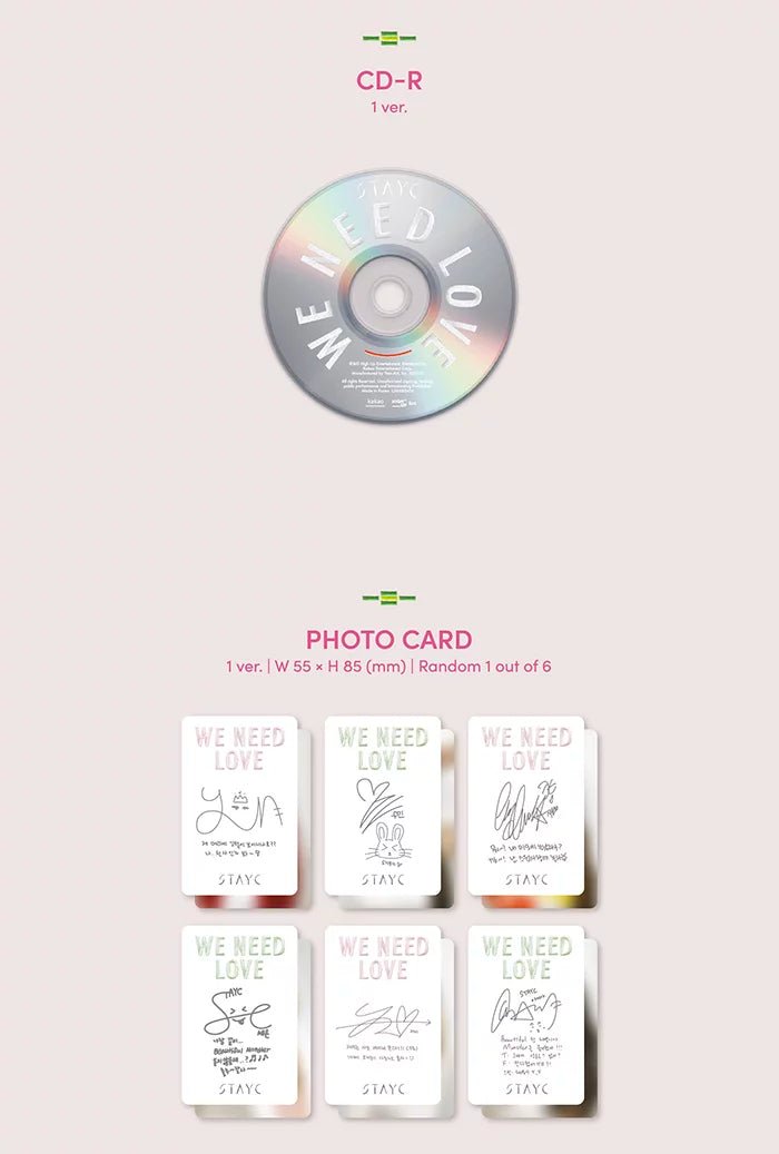 STAYC - WE NEED LOVE Digipack Ver. (3rd Single-Album) Details