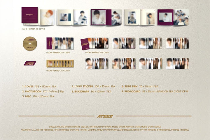 ATEEZ - GOLDEN HOUR : Part.1 (10th Mini Album) (Digipak Ver.) + SOUNDWAVE Fotokarte - Seoul - Mate