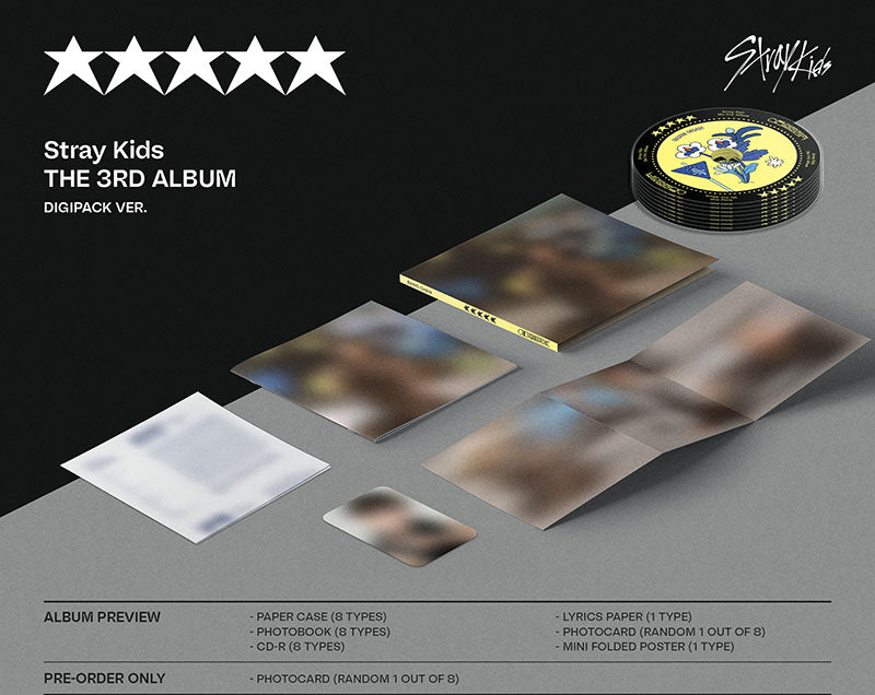STRAY KIDS - 5 ESTRELLAS (★★★★★) Digipack Ver. + Tarjeta fotográfica original GRATIS