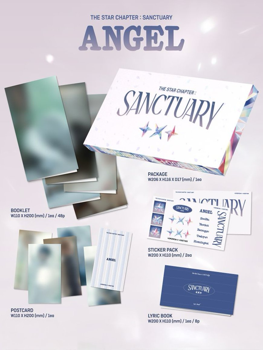 (+ WITHMUU Mini Poster) TXT - THE STAR CHAPTER : SANCTUARY (7th Mini Album) (ANGEL Ver.) - Seoul - Mate